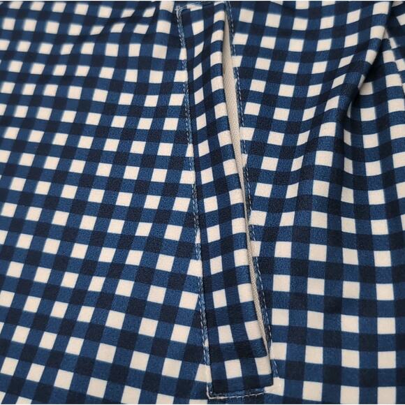 T by Talbots Full Zip Jacket Womens XL Navy White Check Activewear Pockets UPF - Picture 5 of 12